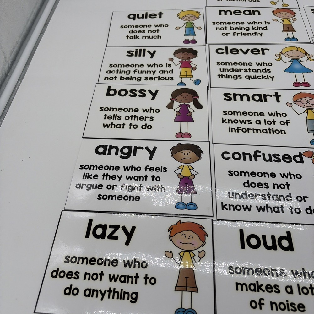 16 Descriptive Laminated Cards For Teachers/classrooms