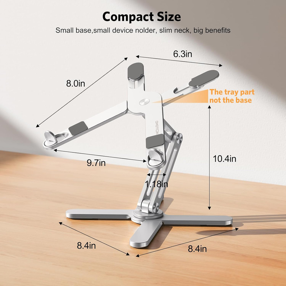 LA10 360° Rotating Laptop Stand Riser for Desk, Ergonomic Foldable Computer Stan