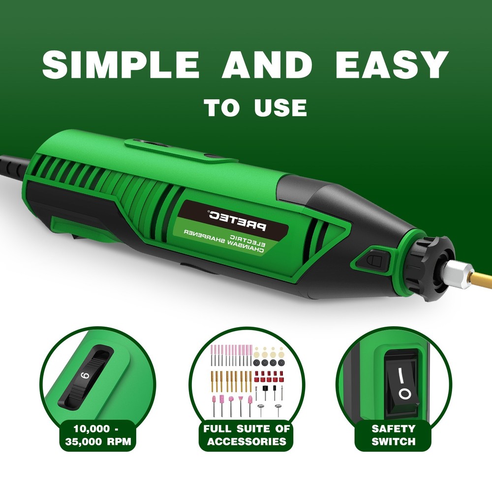 Electric Chainsaw Sharpener Kit 54PCS with Diamond Wheels & Adjustable Angle