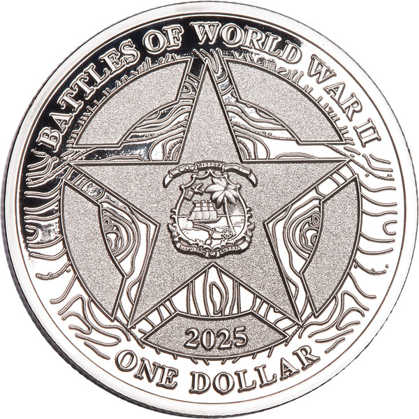 2025 Liberia Jeep Battles of World War II Battle of Normandy Prooflike $1 coin