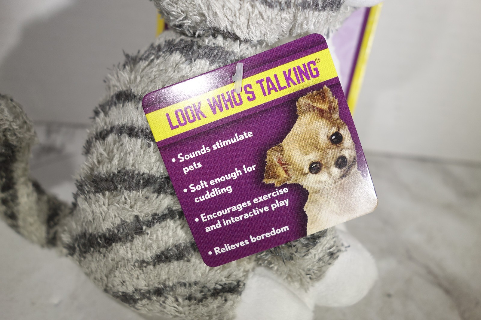 Multipet Look Who's Talking Kitten Cat Dog Plush Toy Squeeze Real Life Sound