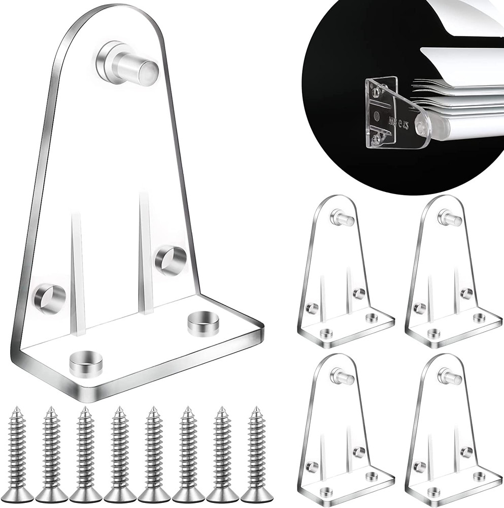 2 Inch 4Pcs Blinds Hold down Brackets, Clear Plastic Door Blinds Bottom Bracket,