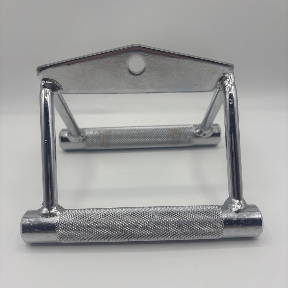 Seated Row Double-D Grip Cable Attachment Knurled Chrome