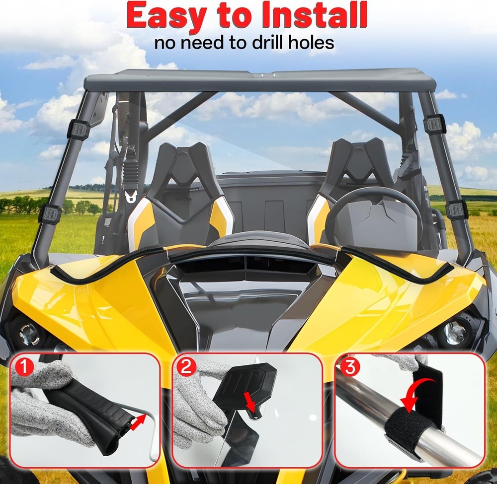 For Can-Am Maverick 1000R MAX 2013-2018 Anti-scratch Front Full windshield Panel