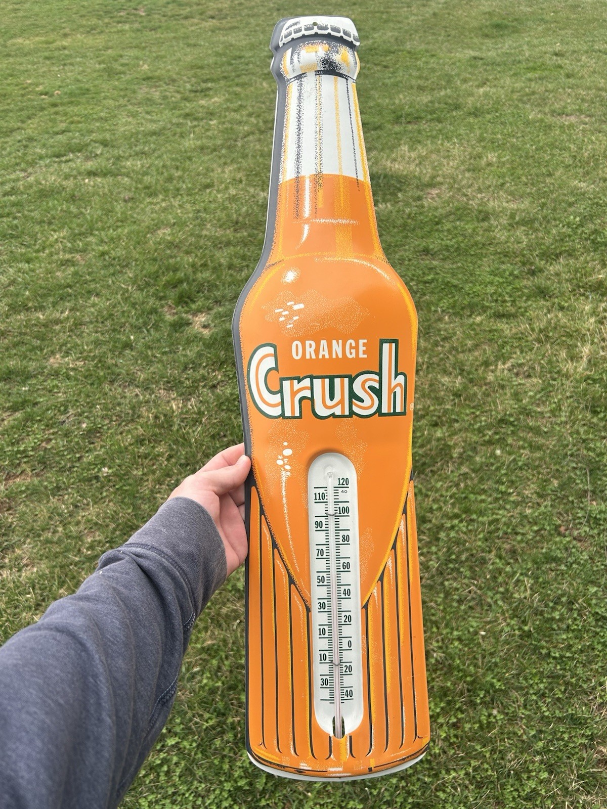 Orange Crush Bottle Thermometer Sign