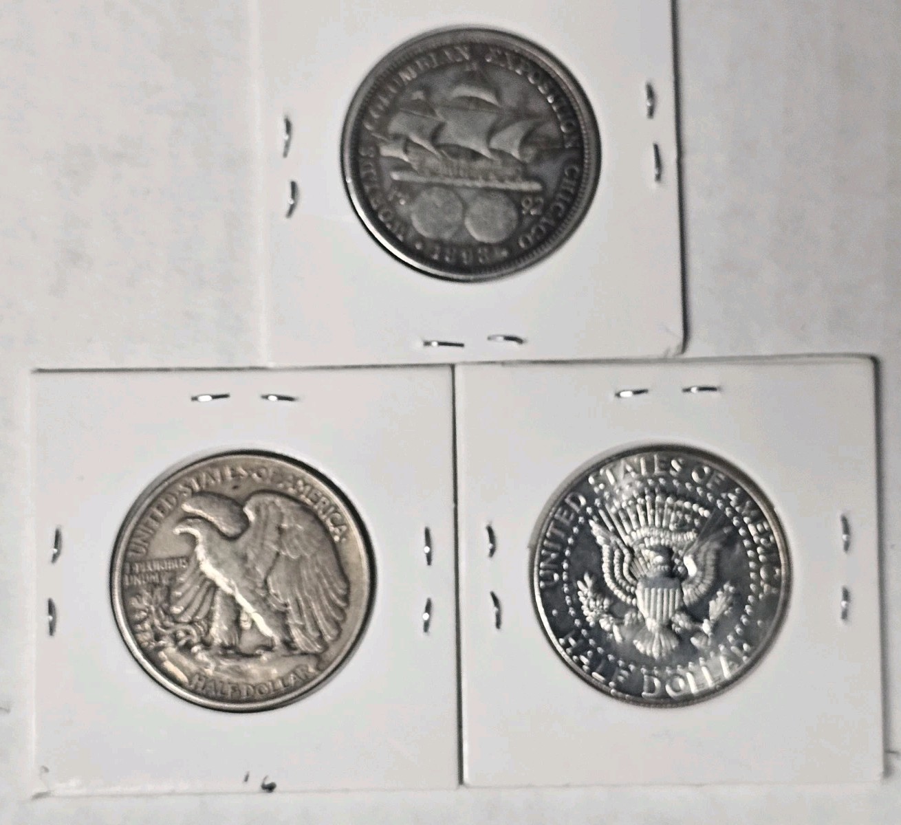 Lot Of 3 90% Silver US Half Dollars.