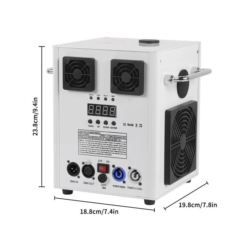 700W Cold Spark Machine DJ Party Stage Firework Show & Flight Case