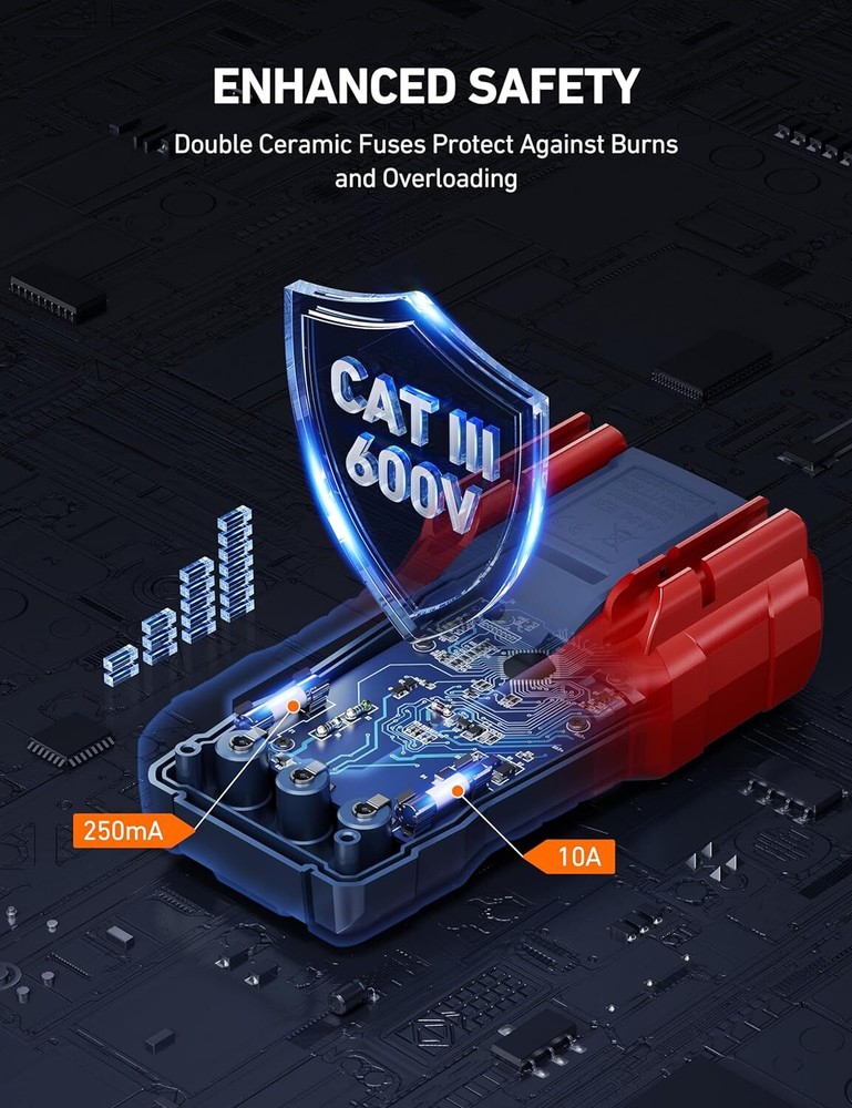 AstroAI Digital Multimeter Voltage Tester, TRMS 2000 Counts Volt Meter; Black