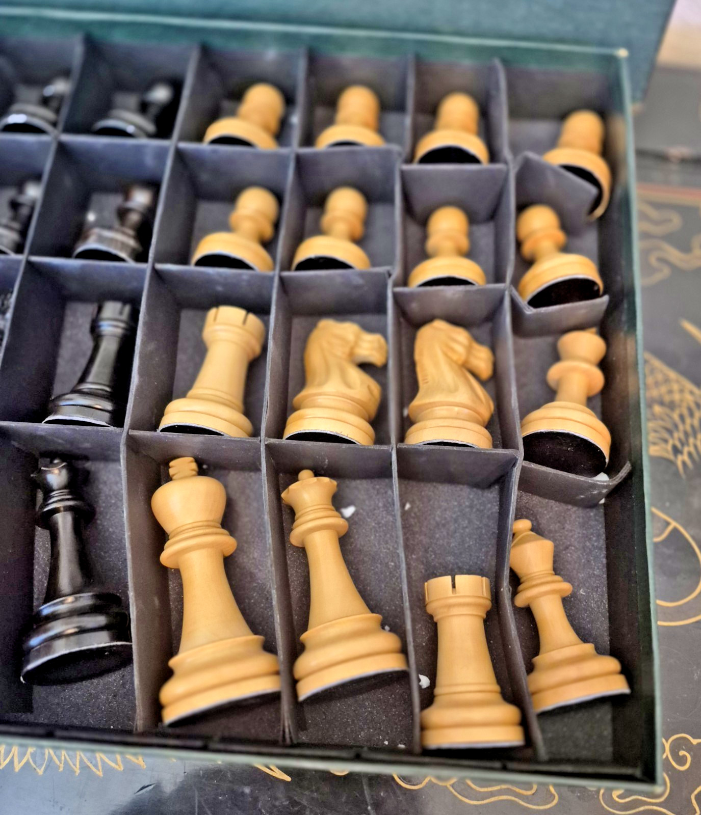 Drueke Luxury Box Wood Ebony Staunton Chess Set 4" King Players Choice? Weighted
