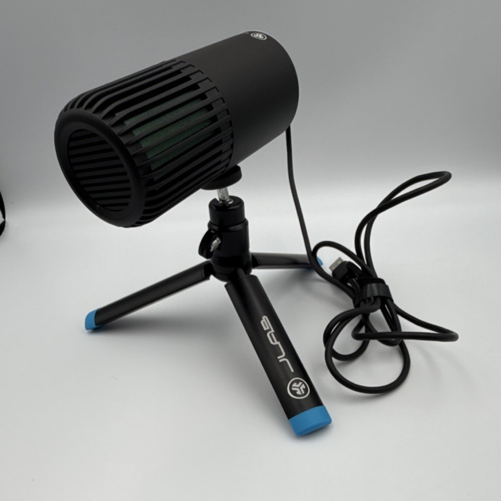 JLab USB Freestanding Microphone Black/Blue with Adjustable Stand/Mount, USB