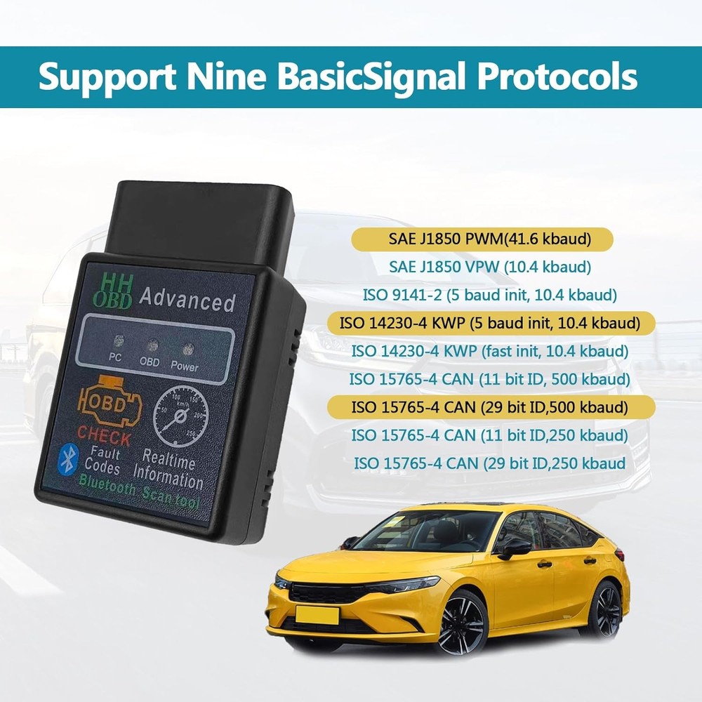 Wireless Scanner Diagnostic Tool, Vehicle Code Reader for Car, Scan Tool Reset &