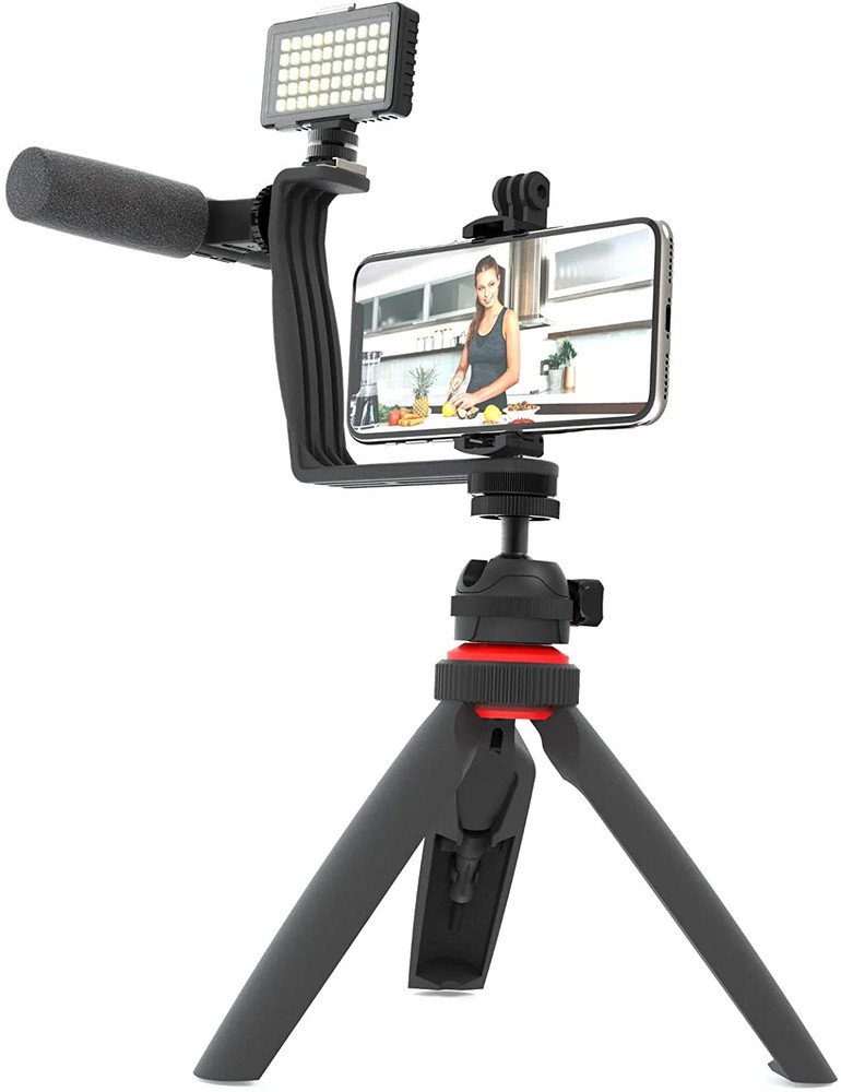 Digipower Content Maker Essential Vlogging Kit Light Microphone Black RF-VLG7