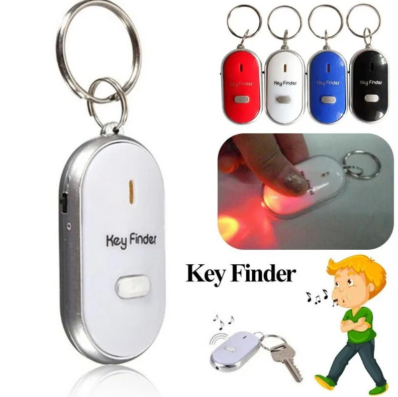 1pc Mini Whistle Key Finder Flashing Beeping LED Locator Keychain for Kids - NEW