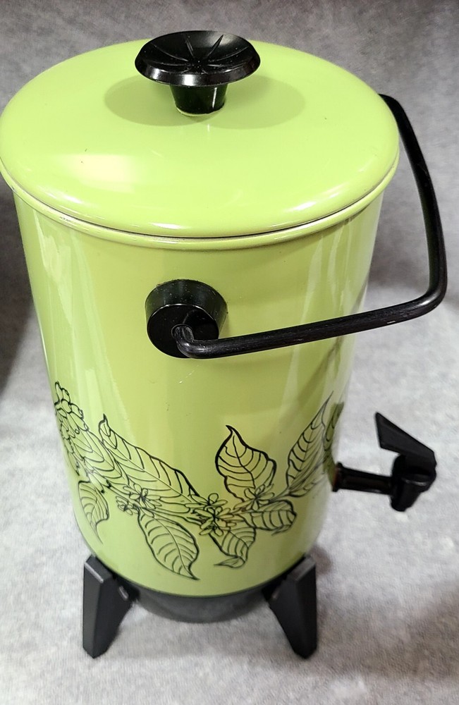 Mirro-Matic 22 Cup Coffee Mocha Java Green Electric Percolator Model M-9294-47