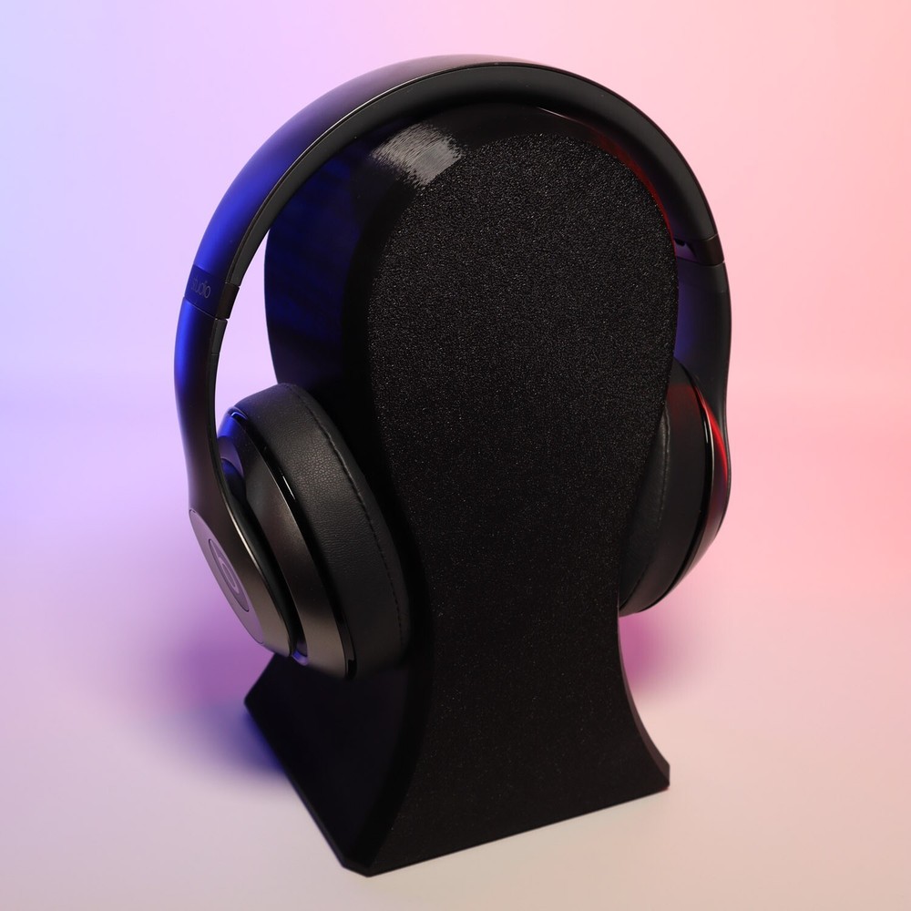 Headphone Stand with Storage Compartment, Black, Dual-Level Design