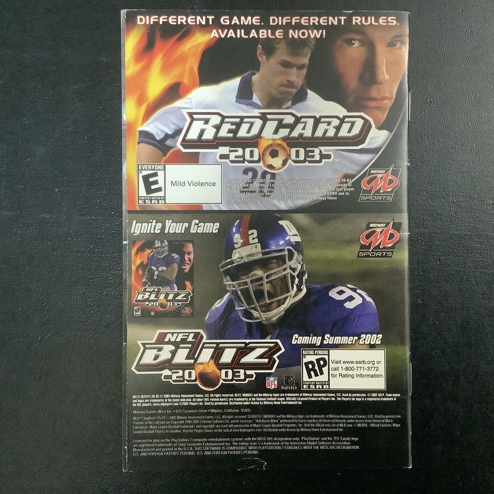 MLB Slugfest 2003 PS2 PlayStation 2 Instruction Manual Only