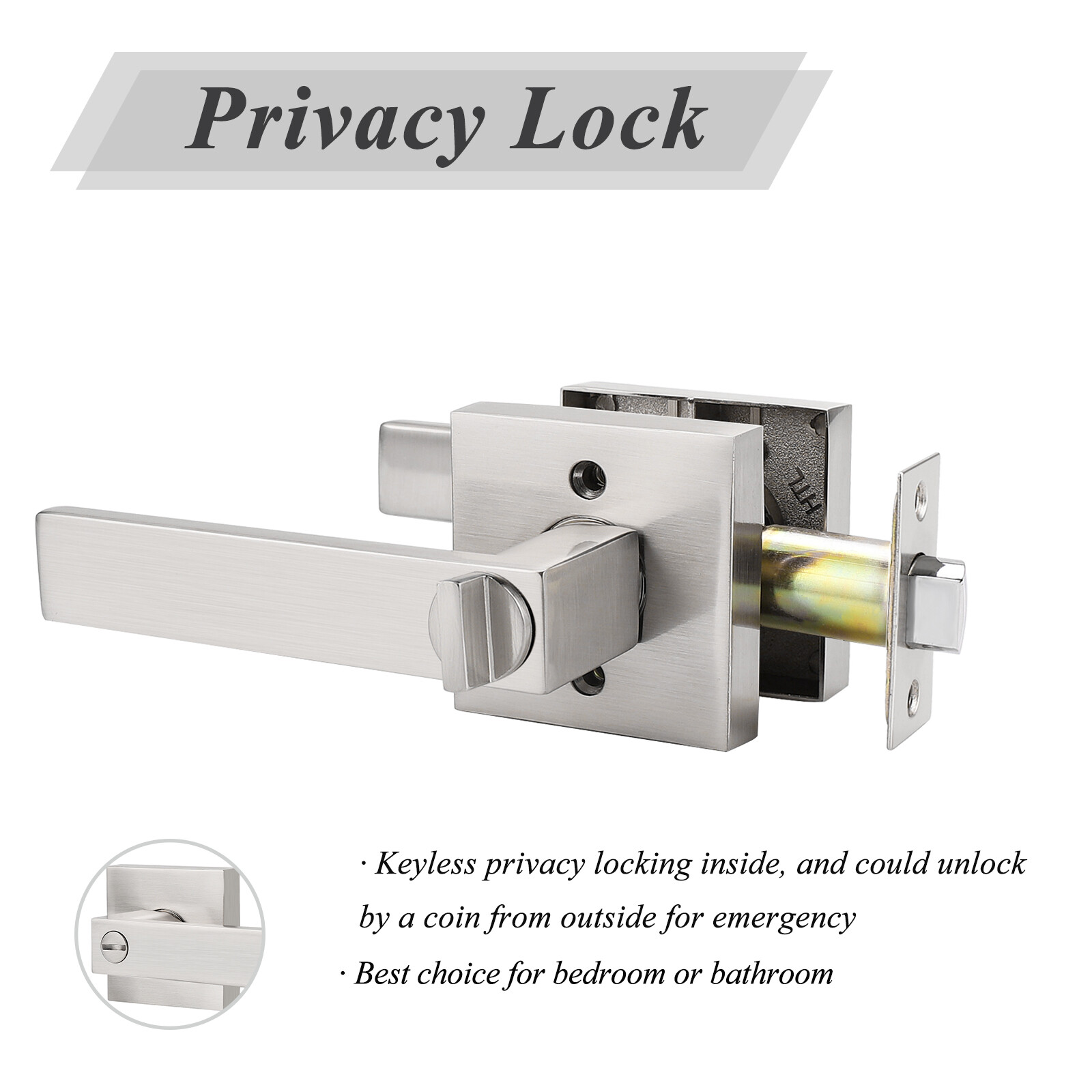 Privacy Door Locks Passage Handles Brushed Nickel Entry Lock keyed Dummy Levers
