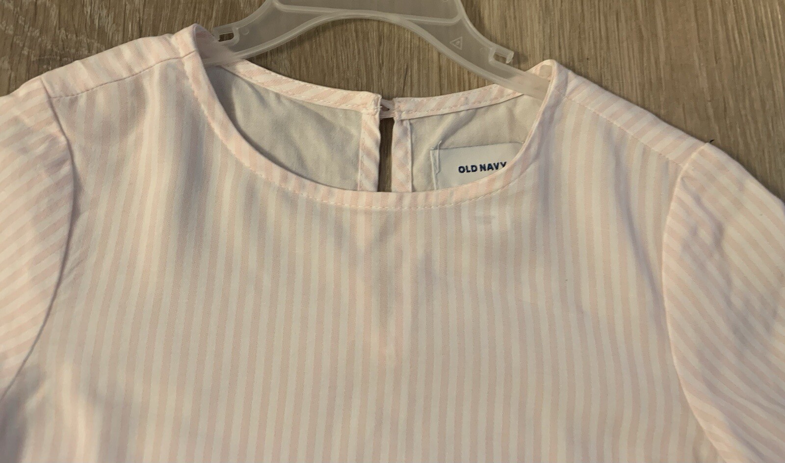 (NWT) Old Navy Girls Size 5T Pink & White Striped 3/4 Sleeve Lightweight Dress