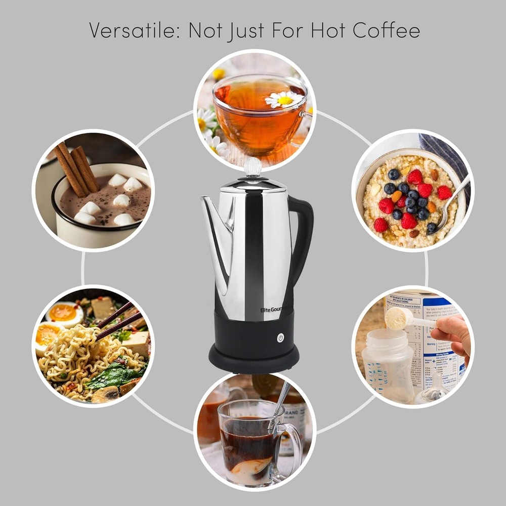 EC812 Electric 12-Cup Coffee Percolator with Keep Warm