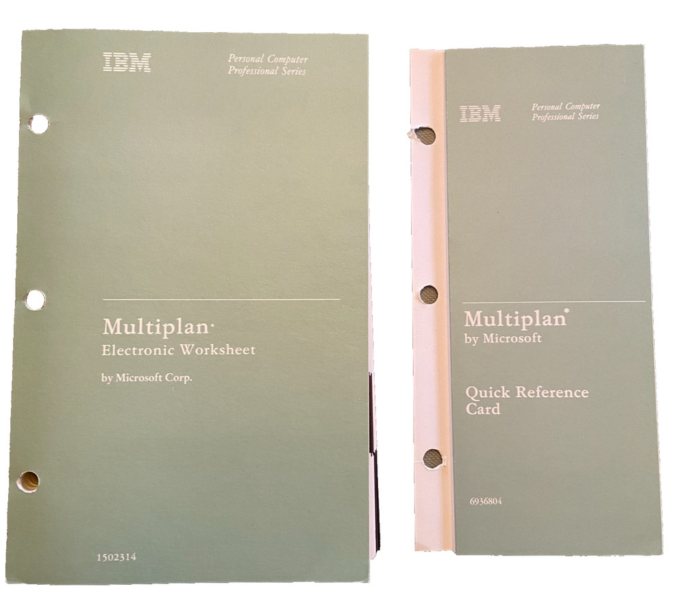 IBM PC Computer Professional Multiplan Electronic Worksheet Microsoft 1983 V 1.1