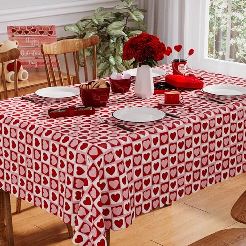 Valentines Tablecloth Rectangle 60x84 Inch, Washable 84" x 60" (Rectangular)