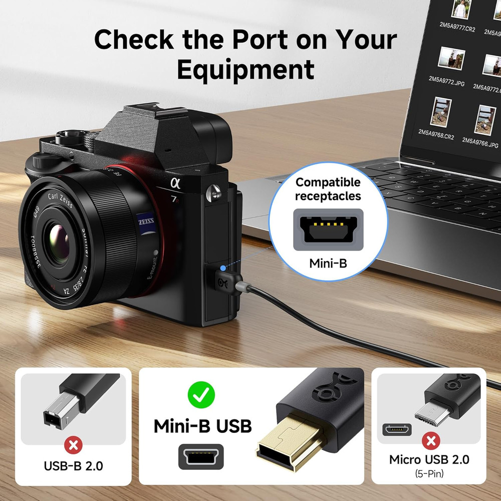 Cable Matters Mini USB to USB C Cable - 3.3Ft, 480Mbps Data, 15W Charging, USBC