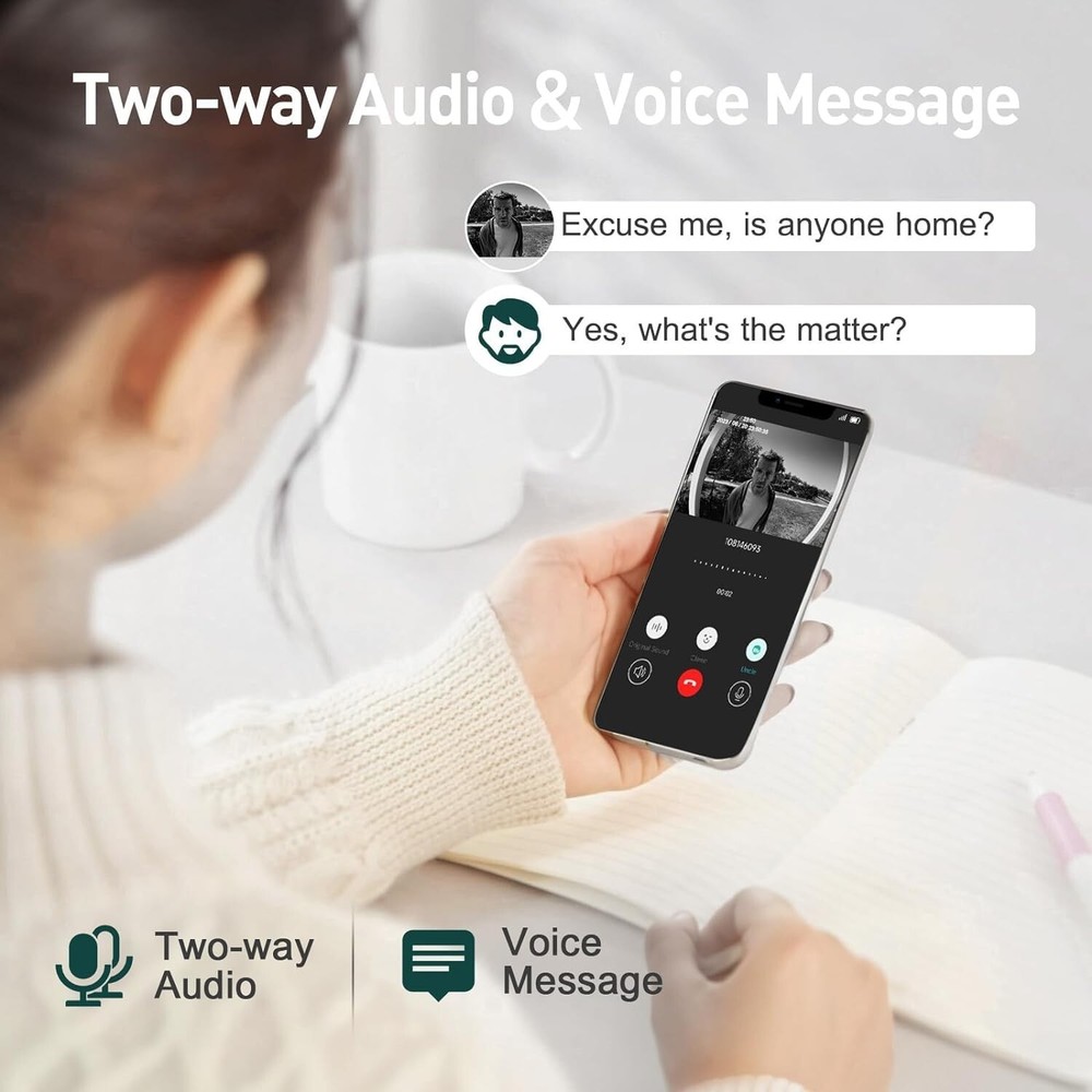 2K Wireless Doorbell Camera with No Subscription - Smart Home Security Solution