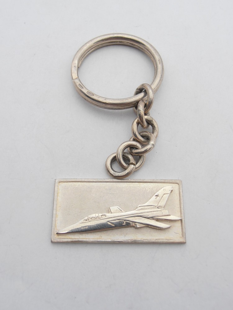 925 Silver KEYCHAIN with TORNADO - Airplane - Air Force - Pilot -