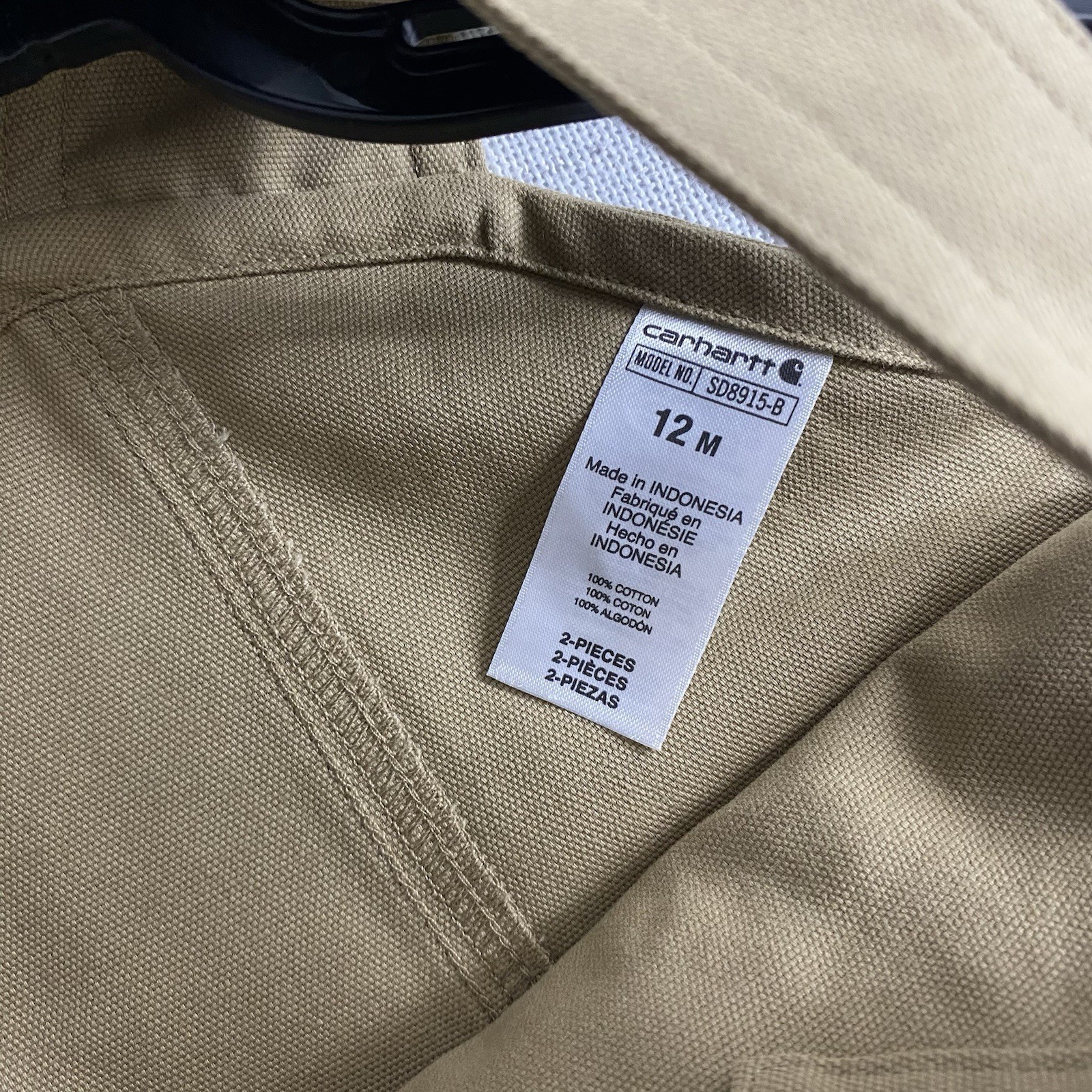 Carhartt Baby Boys 12 Months Camo Bodysuit and Canvas Shortall Set 2 Piece Set