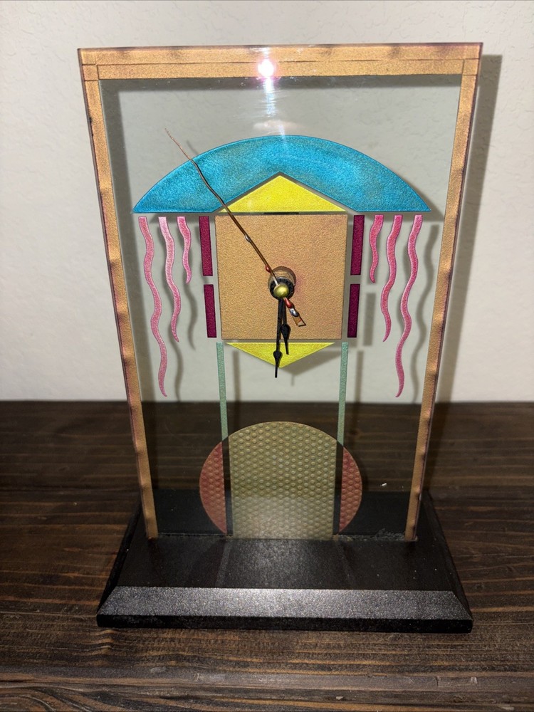 Glass Mantel Clock by Beaux 10.5”