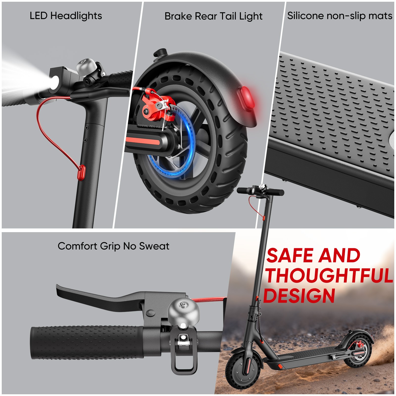 500W Commuter Electric Scooter For Adult 19MPH 20 Mile Range 8.5" Solid Tires