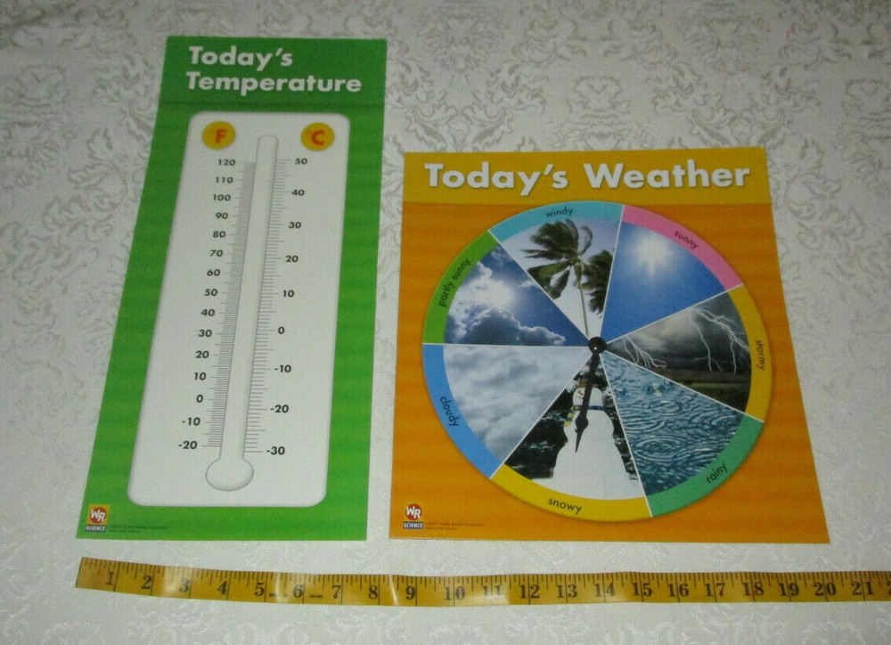 Everyday Weather 5 PC Interactive Set Clouds, Seasons, Temperature Dry Erase