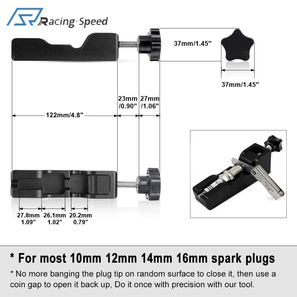 Universal Matte Engine Spark Plug Gap Tool Gapping Gapper - 10mm 12mm 14mm 16mm