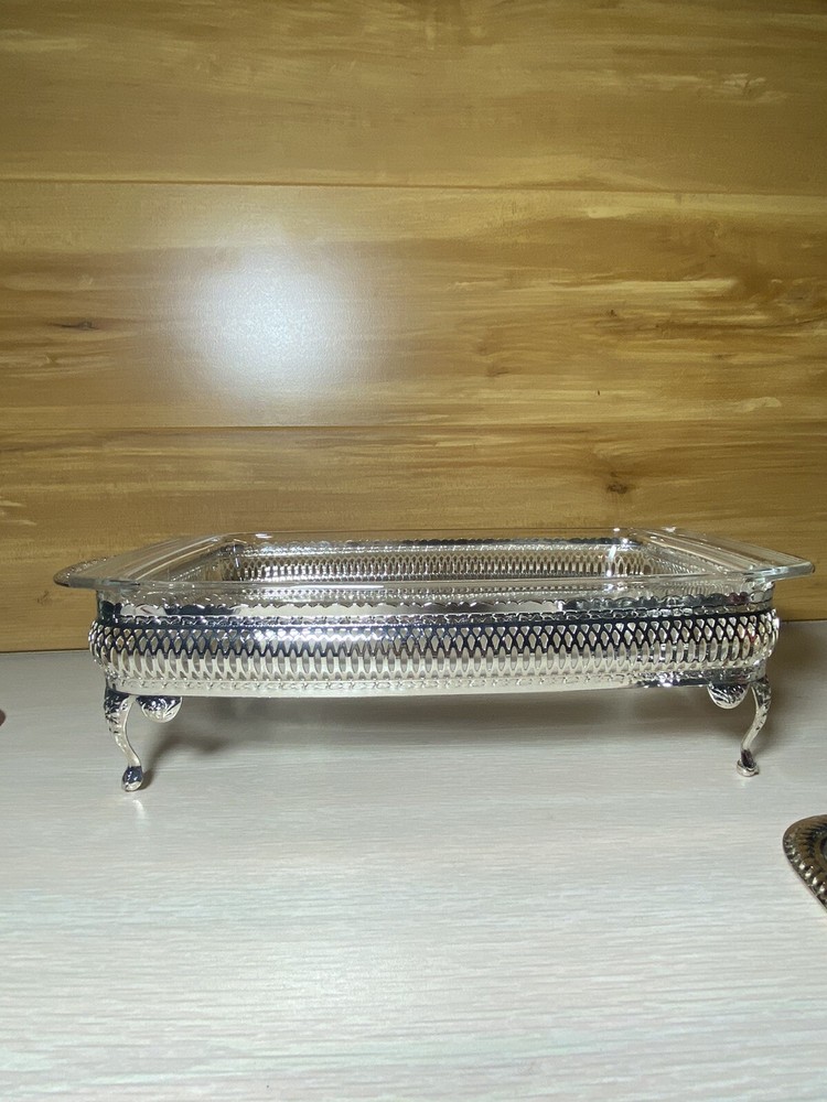 Olson-Queen Anne Silverplated Serving Dish Tableware Dining Made England Vintage