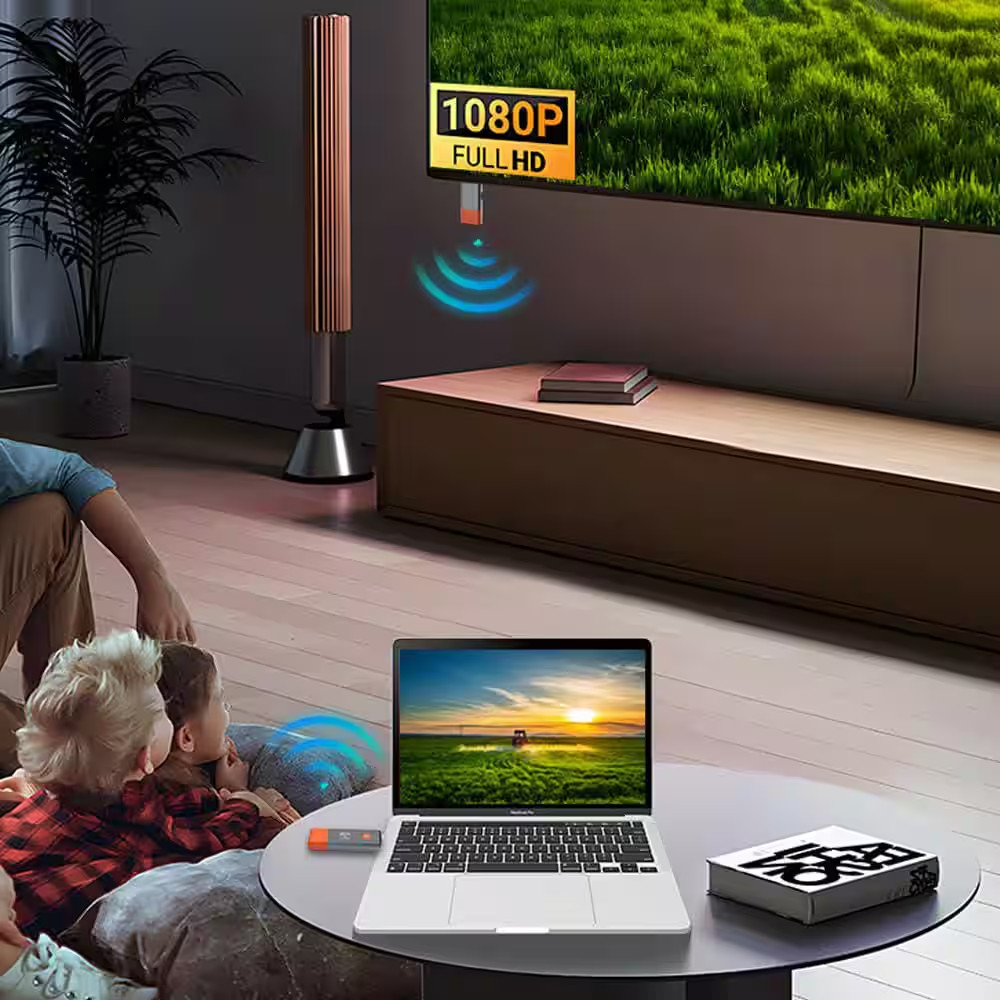 Portable Wireless HDMI Extender, 4K Decode 1080P Output, 328FT Range, for Laptop