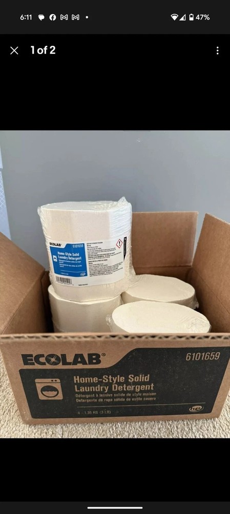 Ecolab 4 Home-Style Solid Laundry Detergent 6101659  Box