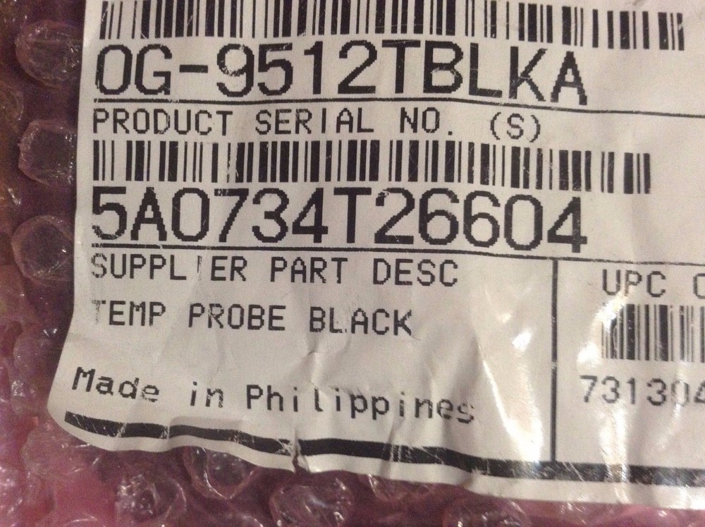 0G-9512TBLKA Temp Probe Black