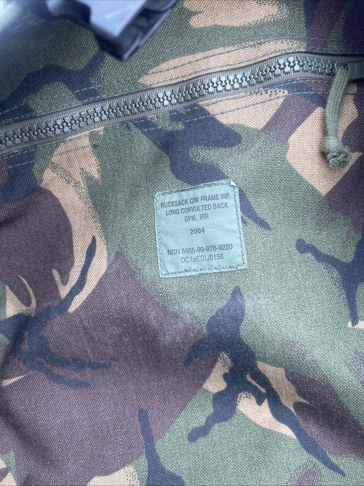 British Army Issue Rucksack + Frame Long Convoluted Back DPM + Side Pouches INF