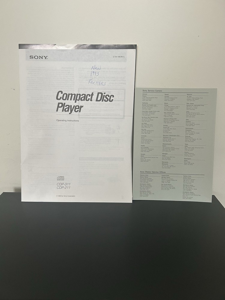 Sony CDP-211 Single Disc CD Compact Disc Player - Tested Working.NO REMOTE