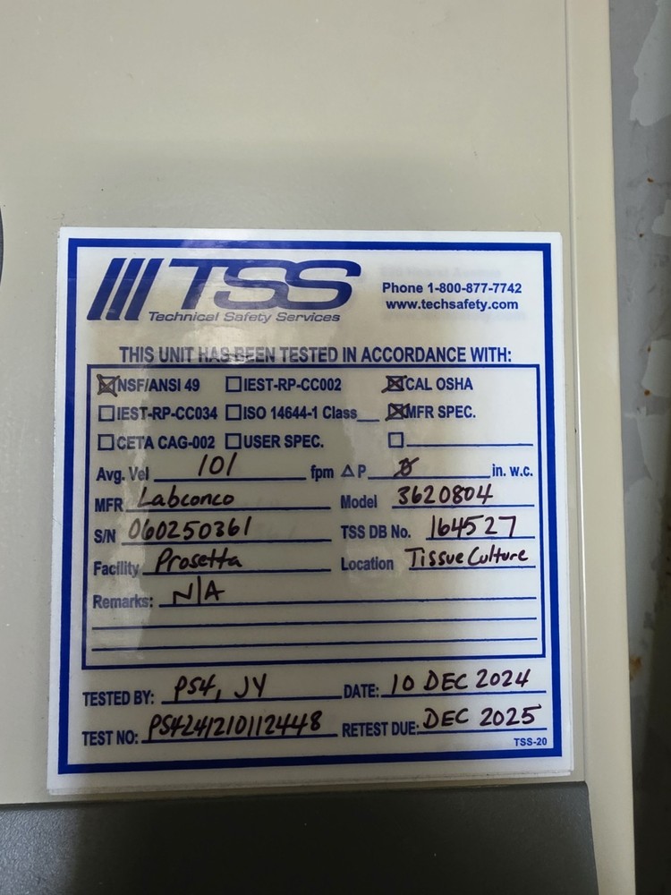 Labconco Purifier Class II Biosafety Cabinet