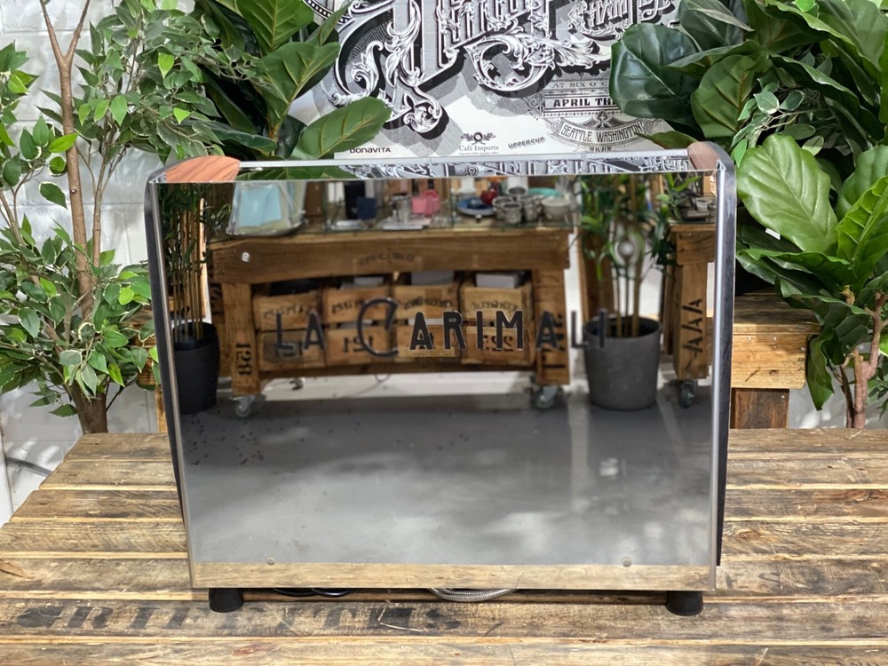 CARIMALI PRATICA E2 2 GROUP NEW STAINLESS & TIMBER SIDES ESPRESSO COFFEE MACHINE