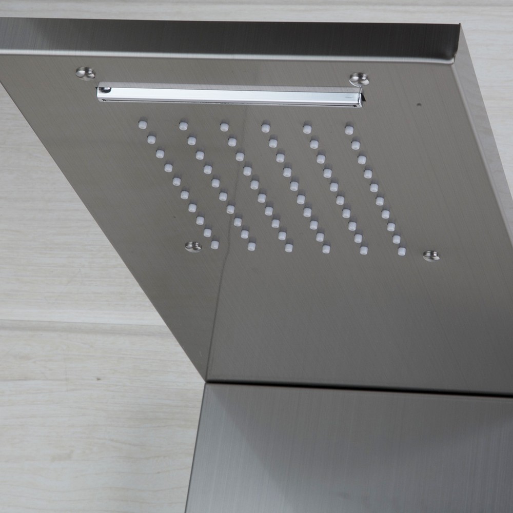 Brushed Nickel Bathroom Multi Function Shower Panel Hand Spary Wall Mount Tap