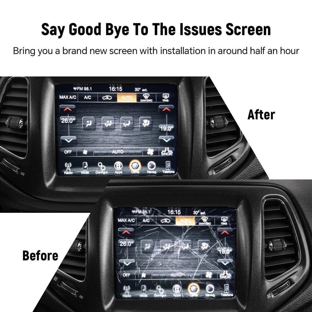 7" Uconnect Touch Screen Display with Bracket for 2017-2020 Jeep Compass Jeep...