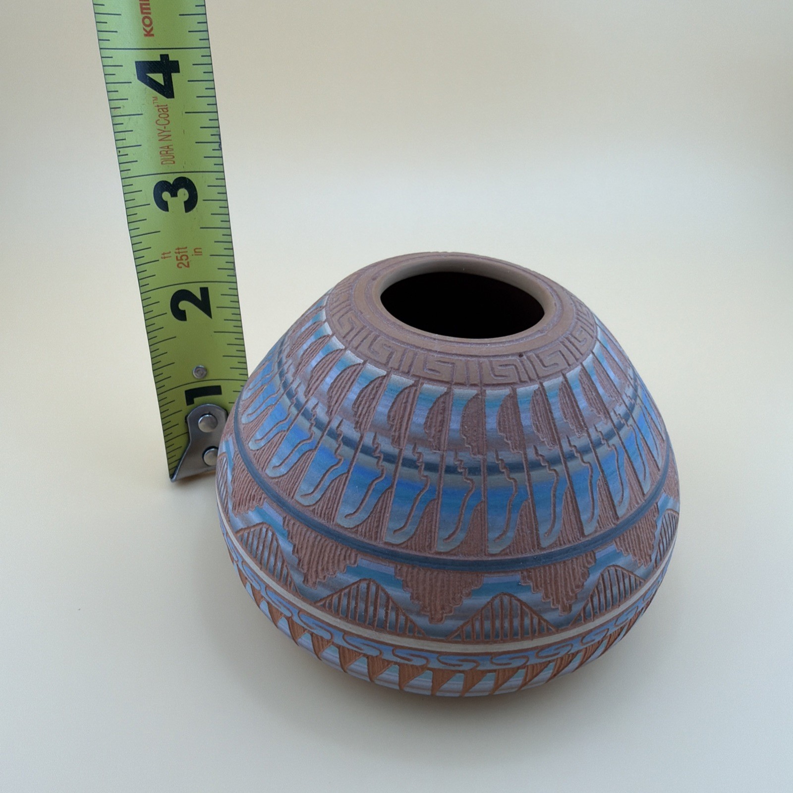 Etched Pottery Vase - Navajo Native American Signed Ferguson Whitegoat