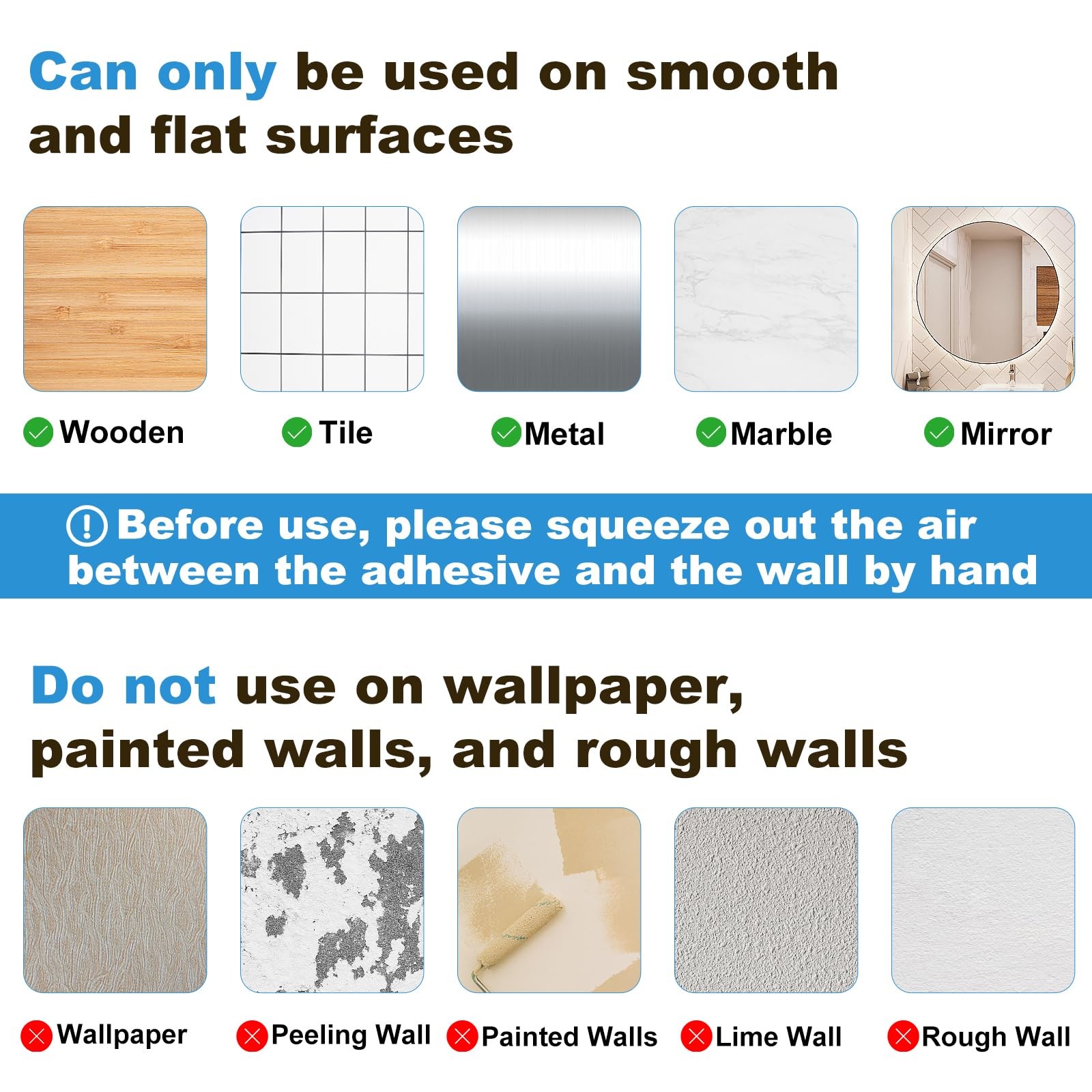 Kawfle Adhesive Shower Caddy, 2 Pack Acrylic Bathroom Shelves, No Drill Wall