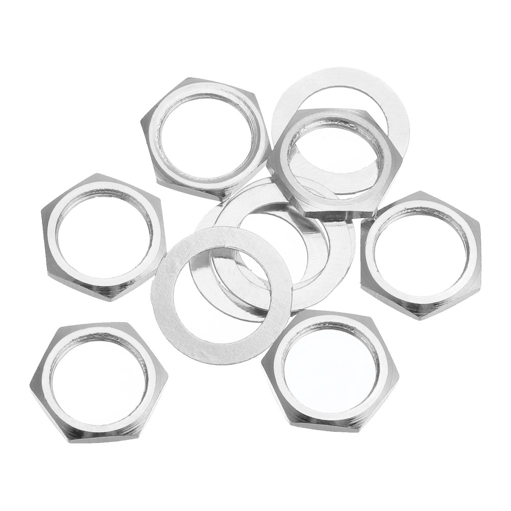 6 Set Guitar Nuts and Washers 3/8" Guitar Input Output Jack Socket Nuts Silver
