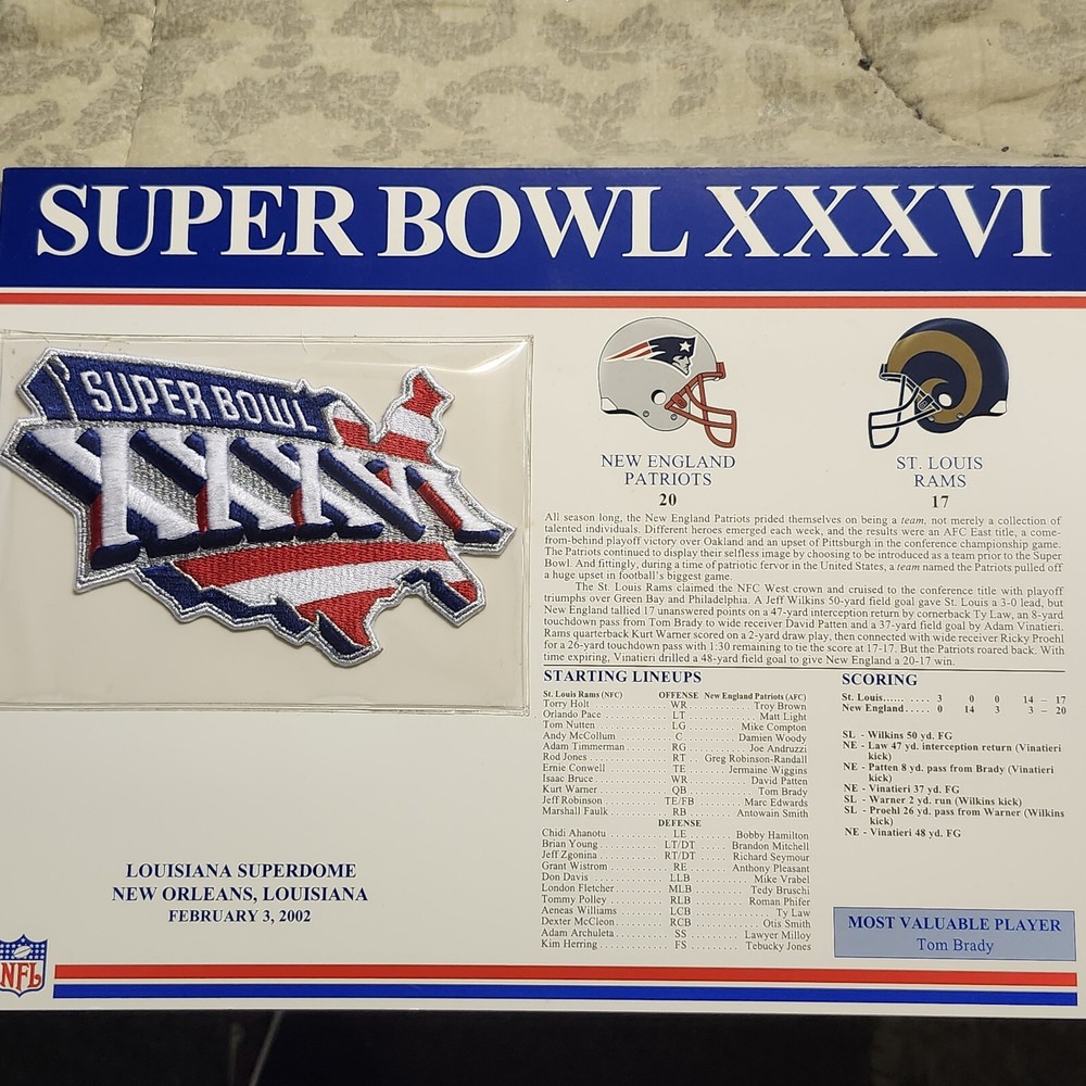 NEW ENGLAND PATRIOTS VINTAGE PATCHES (5) 25TH & 50TH ANNIV + SUPER BOWLS