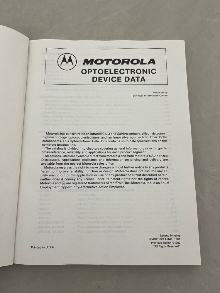 Motorola Optoelectronics Device Data DL118 REV 2 - 1987