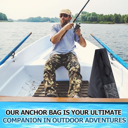 Boat Anchor Storage Bag Triangular Rope Heavy Duty Nylon Ventilation Mesh