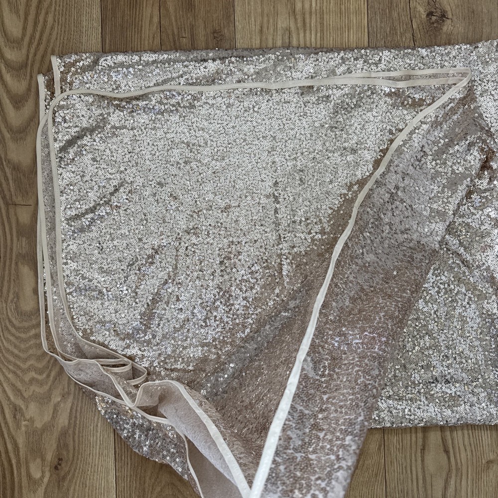 Primark Tablecloth Gold Sequin Lightweight Chiffon Rectangular 130cm x 208cm